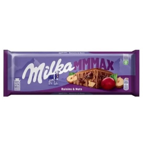 Шоколад Milka 270г Raisins &amp; Hazelnuts з родзинками та горіхами (1/15)