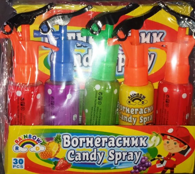 Спрей Вогнегасник Candy Sprey Rainbow маленький 20мл*30шт