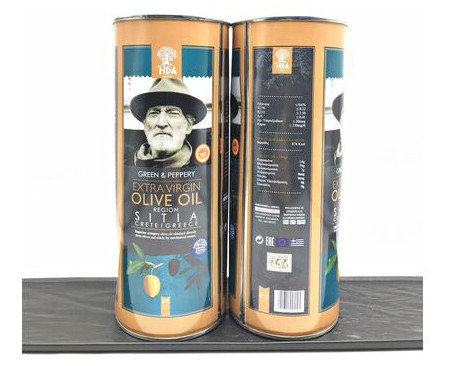Олія оливкова Olio Extra Virgin Sitia 1л HPA для смаження (синя/кругла/ Дідусь) ж/б (1/10) 