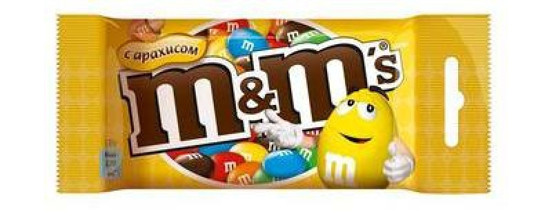 Драже M&amp;M's з арахісом 45г жовтий (1/36)