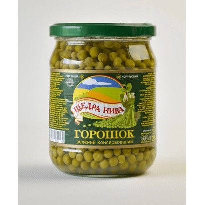 Горошок зелений консервований 460г ТВ "Щедра Нива" (1/12)