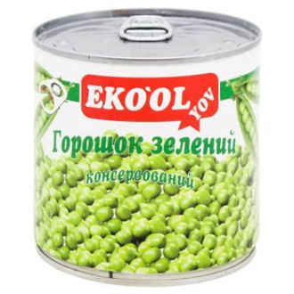 Горошок зелений консервований 420г ж/б  "Eko'ol" (1/12)