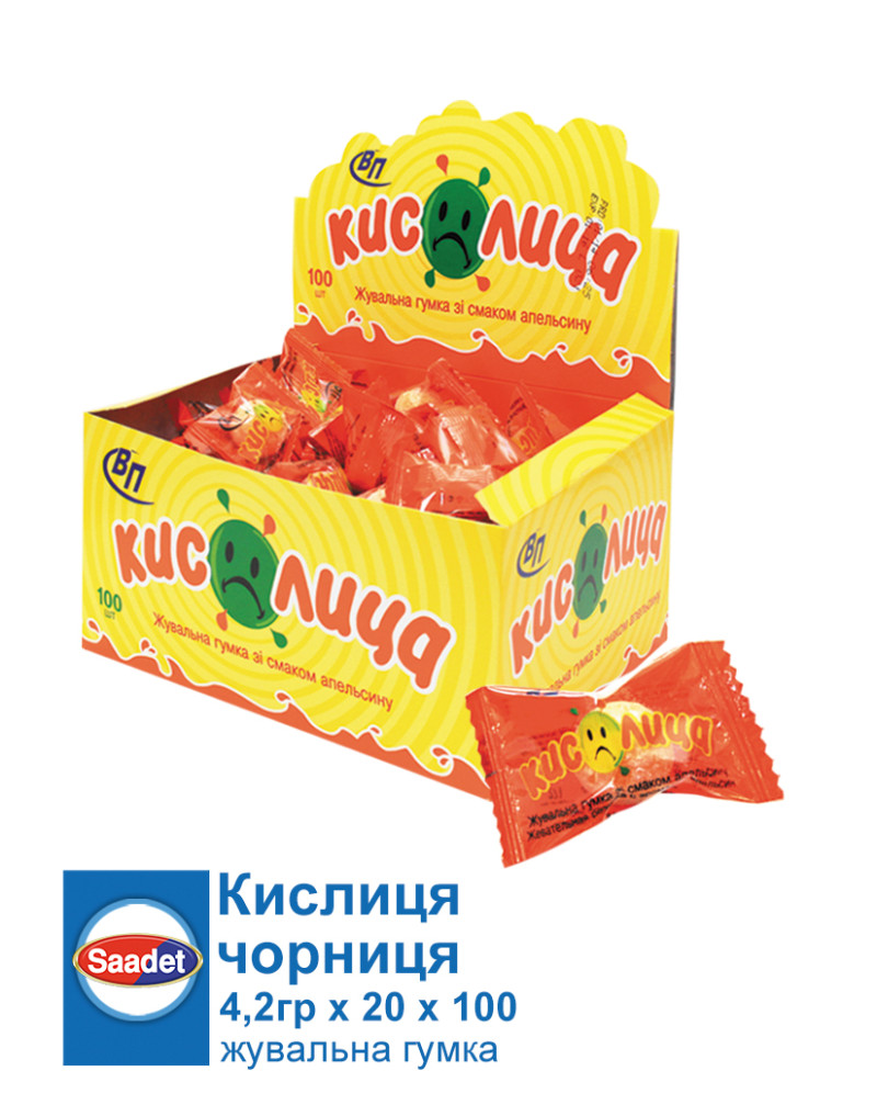 Жувальна гумка Кислиця Чорниця 3,5г*100шт
