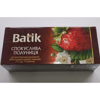 Чай "Batik" 25ф/п*1,5г Спокуслива Полуниця чорний з полуницеюя (1/24)