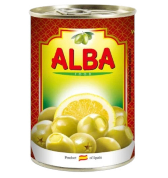 Оливки з лимоном 280г ALBA Food ж/б (1/12)