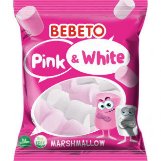 Цукерки маршмелоу Білий та Рожевий Bebeto 135г*24шт 