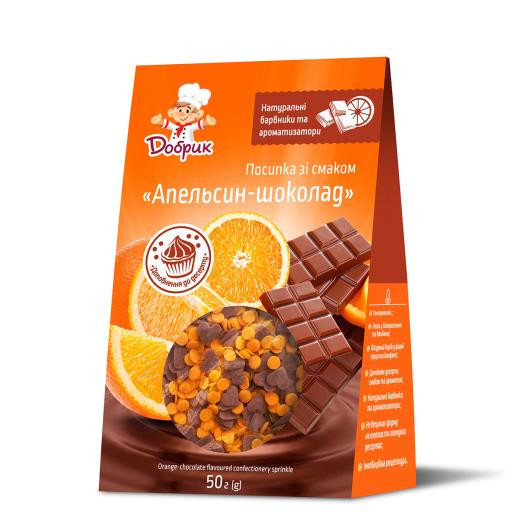 Посипка фігурна зі смаком "Апельсин-шоколад" 50г Добрик (1/9)