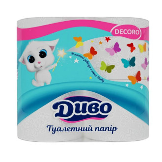 Туалетний папір ДИВО Decoro біло-кольоровий 2шари (4рулони) (1/20)
