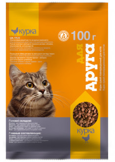 Сухий корм для котів &quot;Для друга&quot; Курка 100г м/у (1/15)