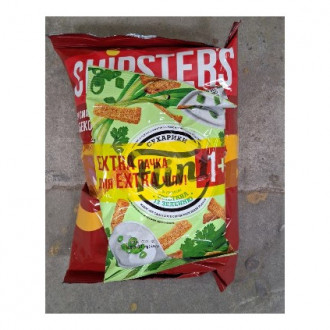 Чипси 100г &quot;Chipster's&quot; Бекон + Сухарики пшен.-житні 60г &quot;Flint&quot; (1/14)