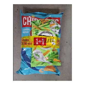 Чипси 150г &quot;Chipster's&quot; Краб + Сухарики пшен.-житні 60г &quot;Flint&quot; (1/14)