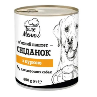 Паштет м'ясний для собак "Біле Меню" Курка 800г ж/б (1/6)