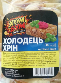 Снеки картопляні 80г Холодець Хрін ХРУМ БУМ фас. прозора (1/12)