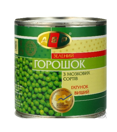 Горошок зелений консервований 410г ж/б  "ASP" (1/12)