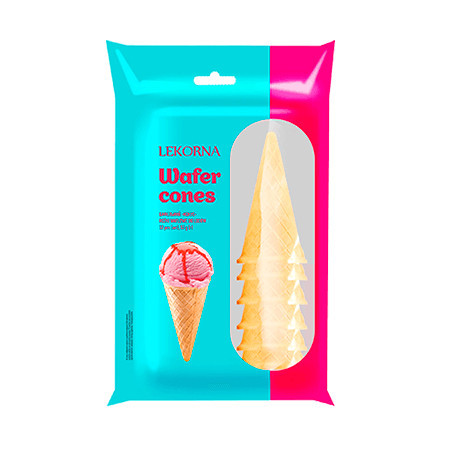 Вафельний конус "Lekorna" 53г шоубокс (1/14) 14шт!!!!