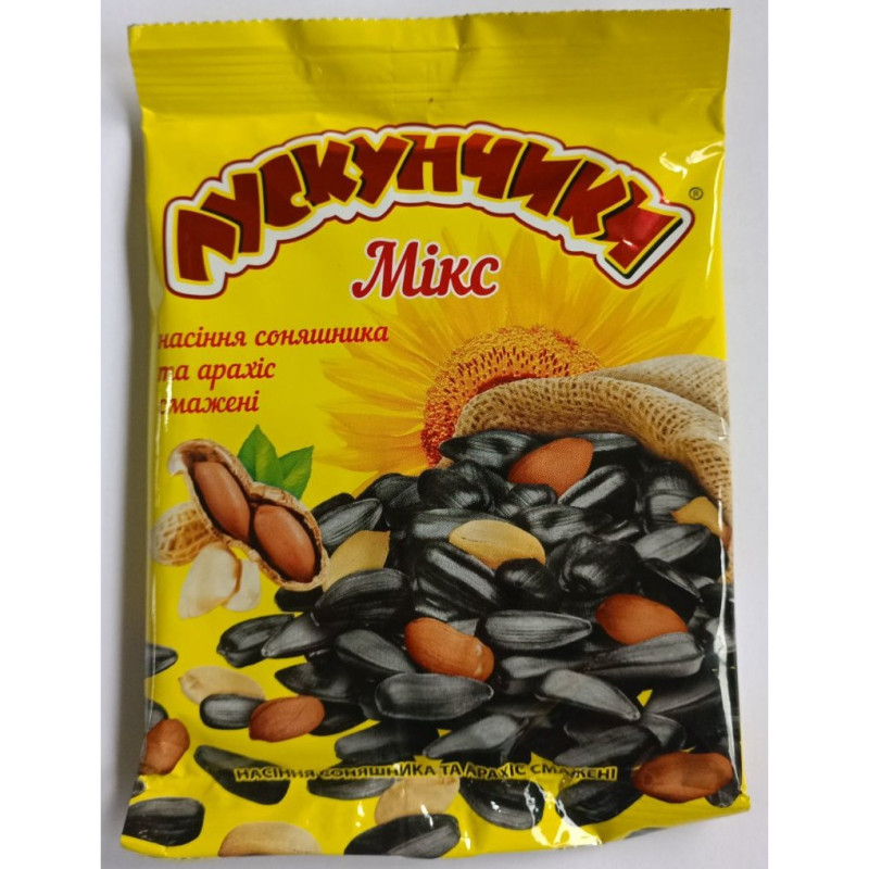 Насіння соняшника та Арахіс 70г MIX "Лускунчики" (1/30)
