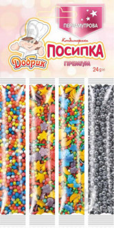 Набір посипок в стіках 24г Перламутрова Преміум (4стіки) (1/50)