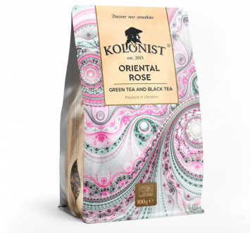 Чай &quot;Kolonist&quot; 100г Чорний з Зеленим Oriental Rose (Східна Троянда) м/у (1/24) БІЛА СЕРІЯ