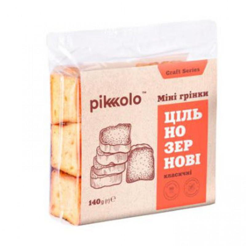 Грінки  Міні цільнозернові 140г Pikolo (1/18)