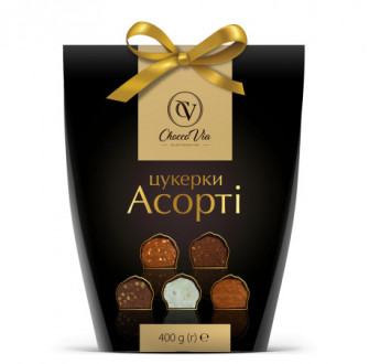 Цукерки  400г &quot;АСОРТІ&quot; &quot;ChoccoVia&quot; (коробка)