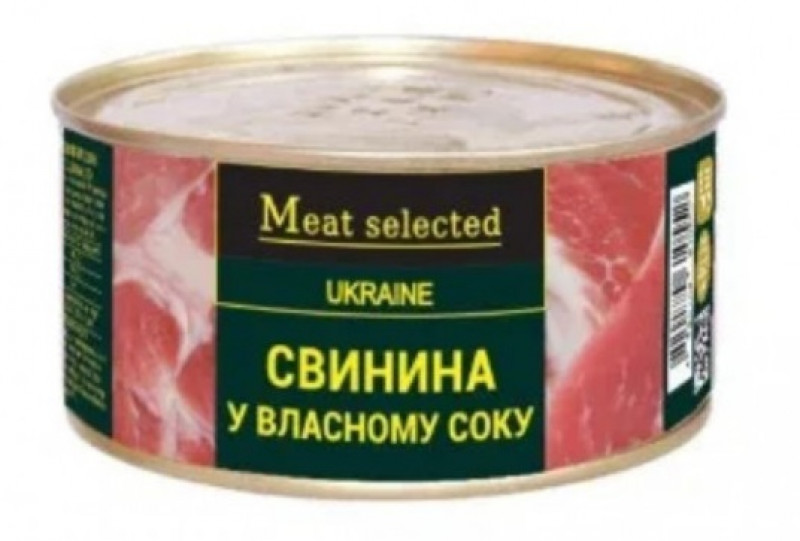 Meat Selected Свинина у власному соку 325г ж/б ключ (1/18)