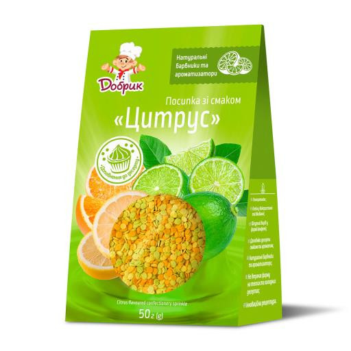 Посипка фігурна зі смаком "Цитрус" 50г Добрик (1/9)