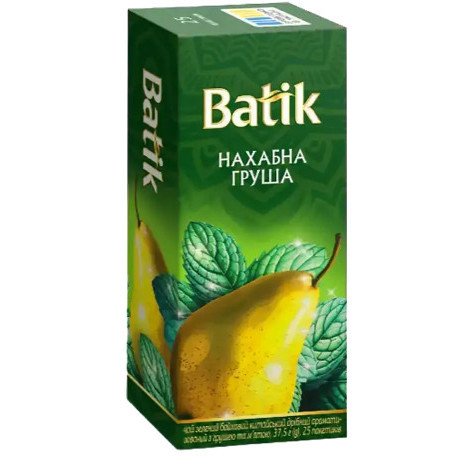 Чай "Batik" 25ф/п*1,5г Нахабна Груша зелений з грушею та м'ятою з/я (1/24) 