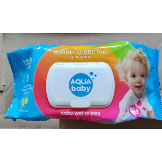 В.серветки 120шт з КЛАПАНОМ Aqua Baby з ромашкою ВЕЛИКА УПАКОВКА (1/9)