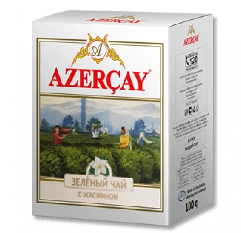 Чай &quot;Azercay&quot; 100г Зелений з жасміном (1/60) 