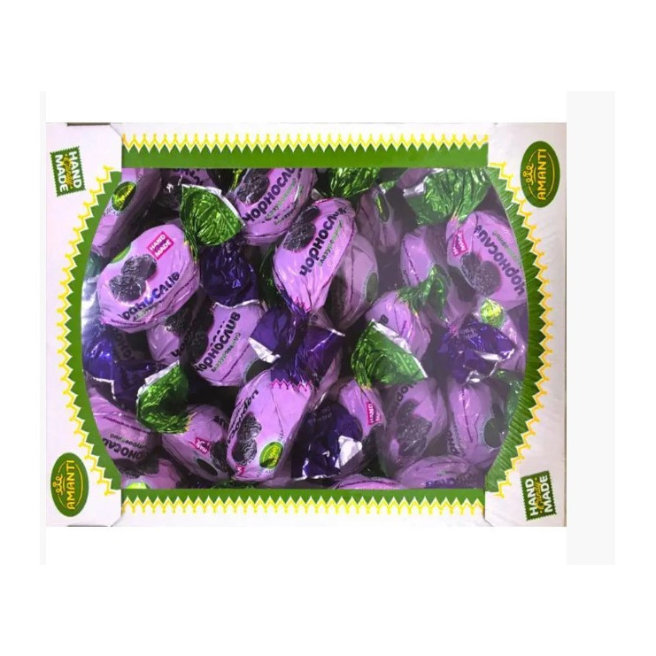 Цукерки 1кг "Чорнослив  PRUNES в гразурі (чорнослив БЕЗ горіха)