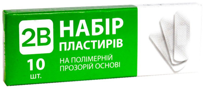 Набір пластирів 10шт 19*72мм на полімерній прозорій основі (1/24)