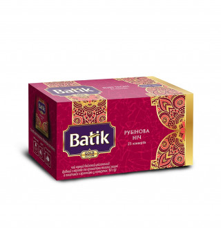 Чай &quot;Batik&quot; 25ф/п*2г Gold Рубінова Ніч чорний з каркаде з/я (1/36) ЗНИЖКА 20%