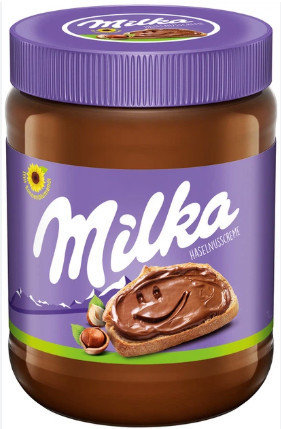 Паста шоколадно-горіхова Milka 600г Hazelnut Creme (1/6)