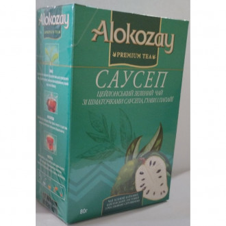 Чай &quot;Alokozay Tee&quot; 80г &quot;Саусеп&quot; зелений зі шматочками саусепу (1/16)