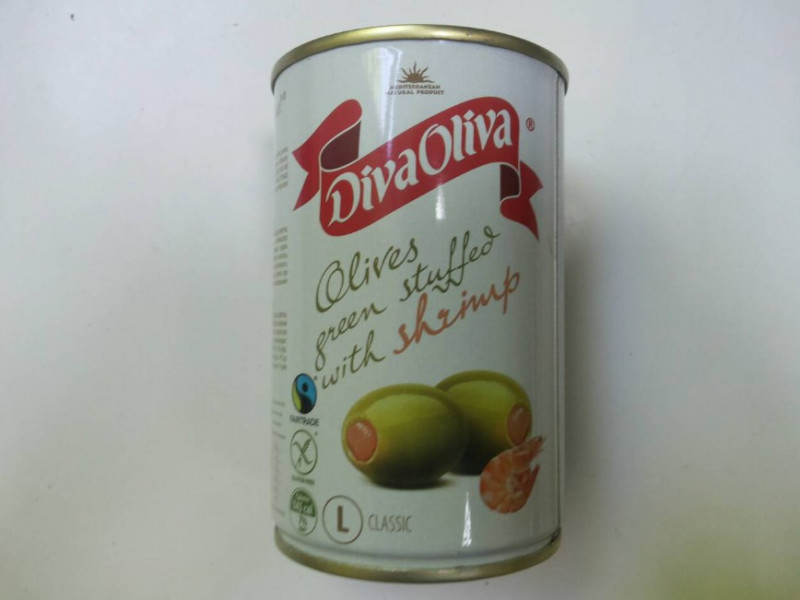 Оливки з креветкою 300г DIVA OLIVA (1/12) 