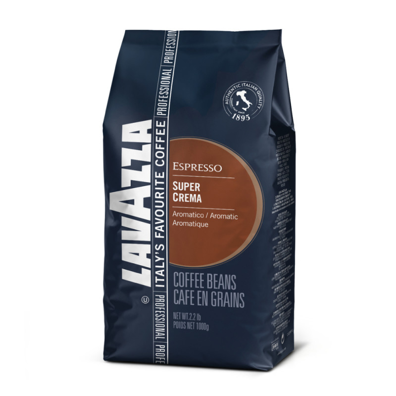 Кава &quot;Lavazza&quot; зерно SUPER CREMA Синя 1кг (80% арабіка, 20% робуста) (1/6)***