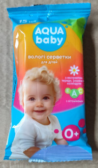 В.серветки Aqua Baby "Baby з вітамінами" 15шт (1/120)