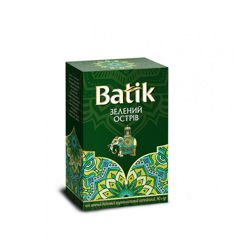 Чай &quot;Batik &quot; 90г Зелений Острів крупнолистовий пачка (1/20)