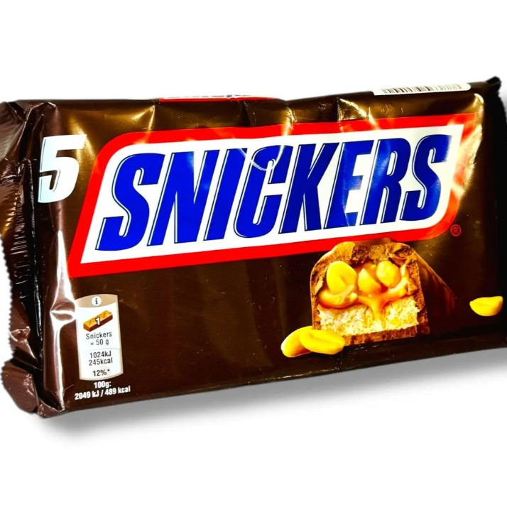 Батончик Snickers 5 мультіпак 250г з арахісом (1/17)