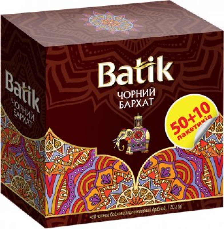 Чай &quot;Batik&quot; 50+10ф/п*2г Чорний Бархат з/я (1/12)