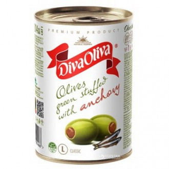 Оливки з анчоусом 300г DIVA OLIVA (1/12)