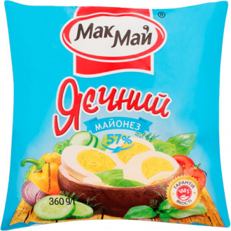 Майонез Яєчний 57% &quot;МакМай&quot; пакет 360г (1/17)