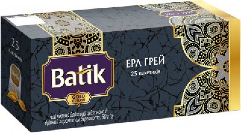 Чай &quot;Batik&quot; 25ф/п*2г Gold Чорний Ерл Грей з/я (1/36)