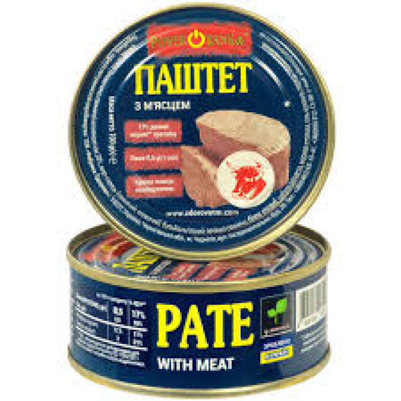 Паштет з м'ясцем POWER BANKA 100г ж/б ключ (1/8)