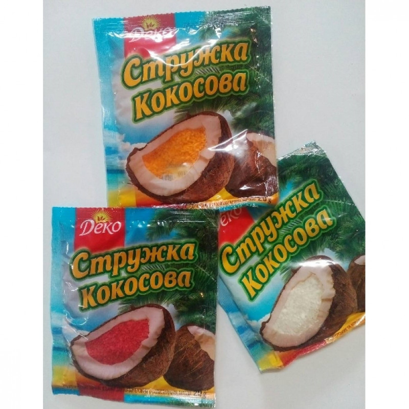 &quot;ДЕКО&quot; Кокосова стружка 20г МІКС (1*20/120)