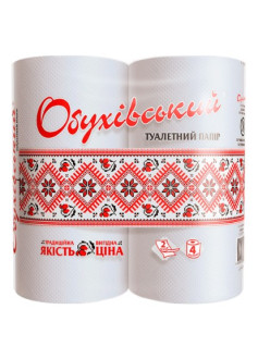 Туалетний папір на втулці Обухівський (4рулони) (1/24)